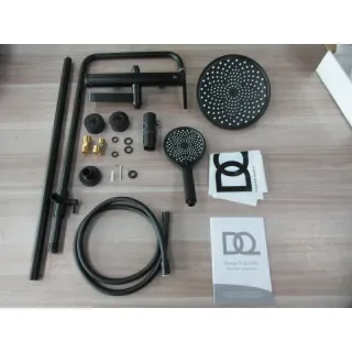 Душевая система DQ Bonn DA1703705 225 мм, со смесителем, черный матовый